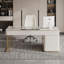 Bureau moderne et simple en forme de L blanc en plaque de roche avec armoires latérales-1556525280-1556525281