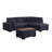 Mykala Woven Fabric Sectional Sofa with Console Ottoman-124552827