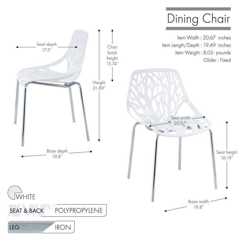 Chaise d'appoint empilable Sheppard, Blanc