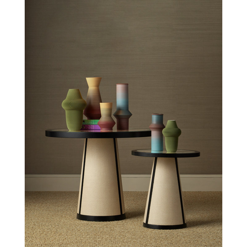 Deanna Raffia Entry Table, 24" H x 22" W x 22" D