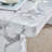Dining Table Set, Marble Dining Table Set For 4, 63" White Marble Pattern MDF Tabletop And Legs, 4 PU Leather Kitchen Chairs With Chrome Plated Metal Legs For Kitchen.-354635912-354635906