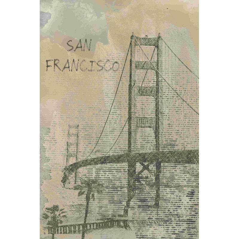 Se souvenir de San Francisco, H 18 po x l 12 po x P 1,25 po