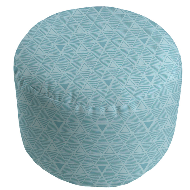 Upholstered Pouf, Light Teal