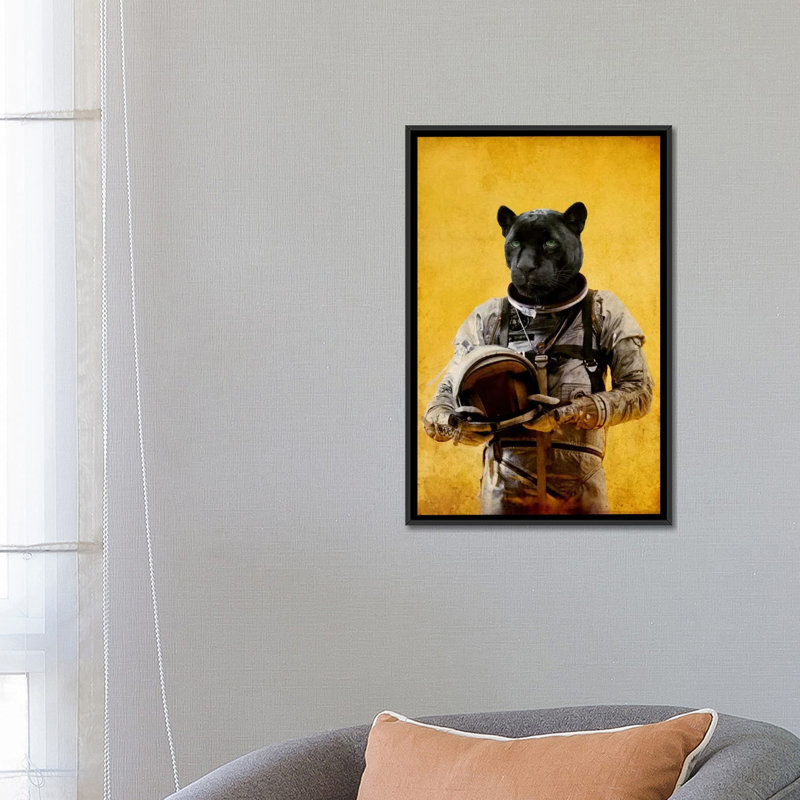 " Space Jag " by Durro Art, 26" H x 18" W x 1.5" D, Black Framed Canvas, No Matte