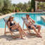 Chaise longue de plage inclinable d'extérieur, chaise longue pliante avec dossier réglable-269986708