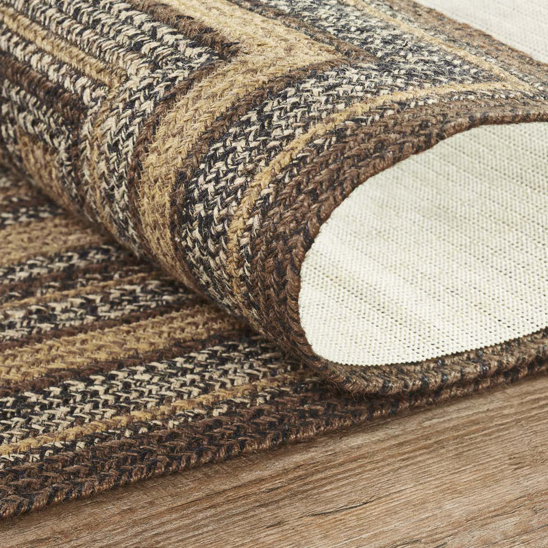Tapis tressé géométrique Amadea en brun / brun clair / gris, Tapis de couloir 1 pi 10 po x 6 pi