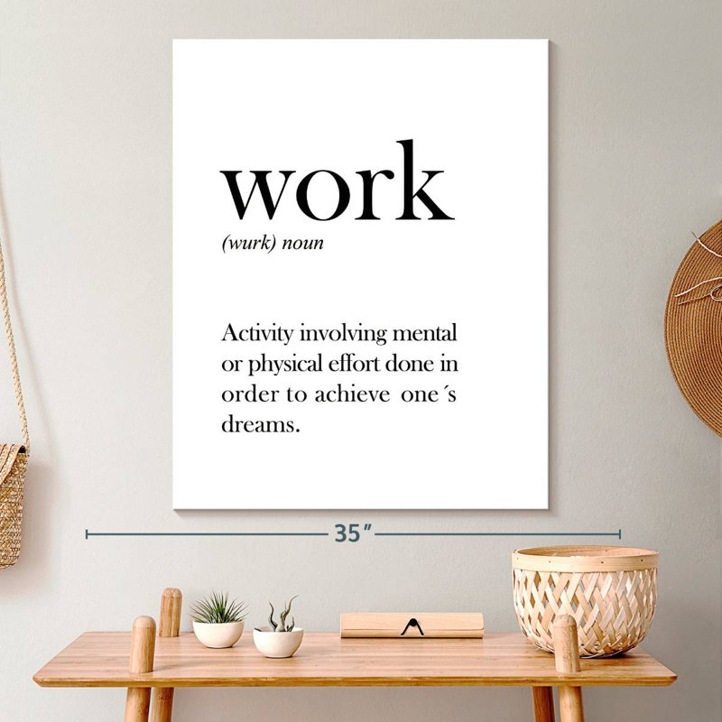 " Work Definition ", 24" H x 30" W x 1" D