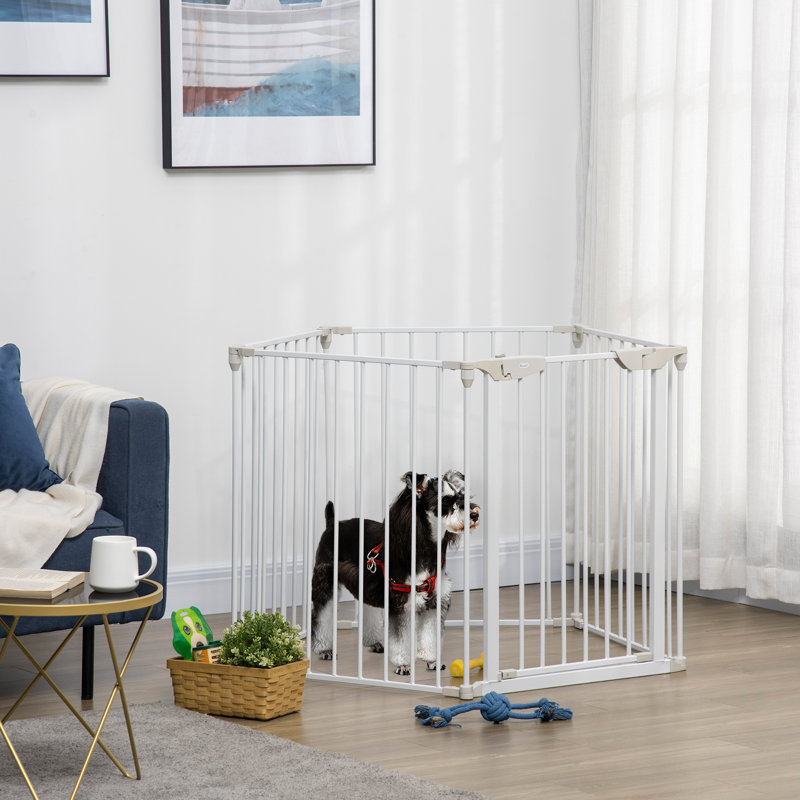 74.5cm H Panel Metal Pet Barrier With Door