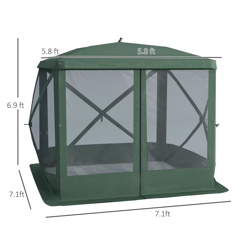 Toile de tente abri de camping avec abri de camping Pop Up, Vert