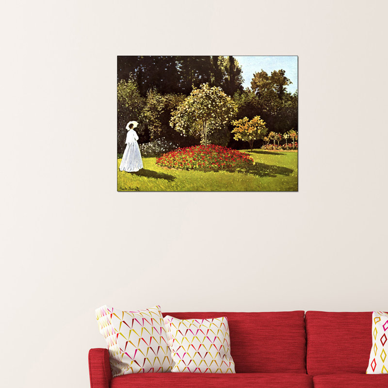 Woman In The Garden by Claude Monet - Wrapped Canvas Painting, 60cm H x 80cm W x 1.8cm D