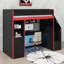 Twin Loft Bed For Gaming With Desk & Storage Space, LED Lighting Included
