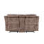 Causeuse inclinable en velours chocolat deux tons avec port USB et console