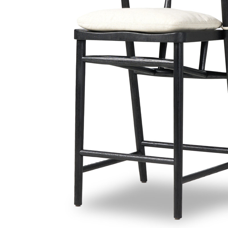 Naaliyah Stool With Cushion - Counter, Black