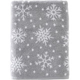 Winter Scattered Snowflakes Bath Towel, Grey
