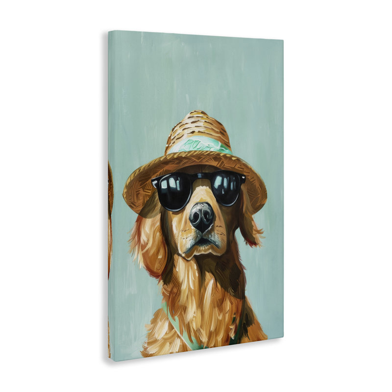 «Beach Ready Dog» par Petals Prints Design, H 24 po x l 16 po