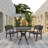 Baze 3 Piece Outdoor Patio Retro Round Cast Aluminum Dining Table and 2 Cast Aluminum Chairs Set-1017114033