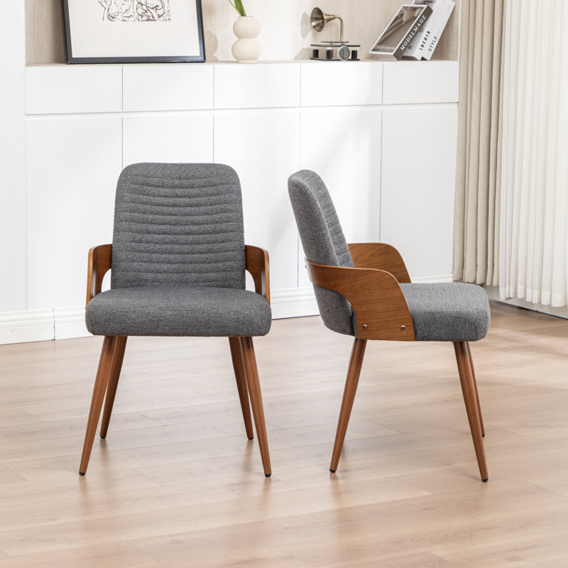 Ensemble de 4 chaises de salle à manger rembourrées Hitney, Grey