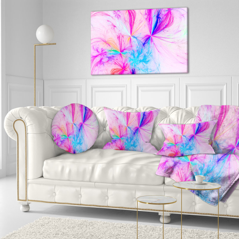 Feux d'artifice de Noël - Coussin imprimé abstrait, 12 po x 20 po, Rose, Rectangulaire