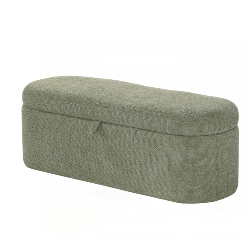 1pièce Banc de rangement fonctionnel et spacieux Compartiment caché Coussin de siège, Vert foncé