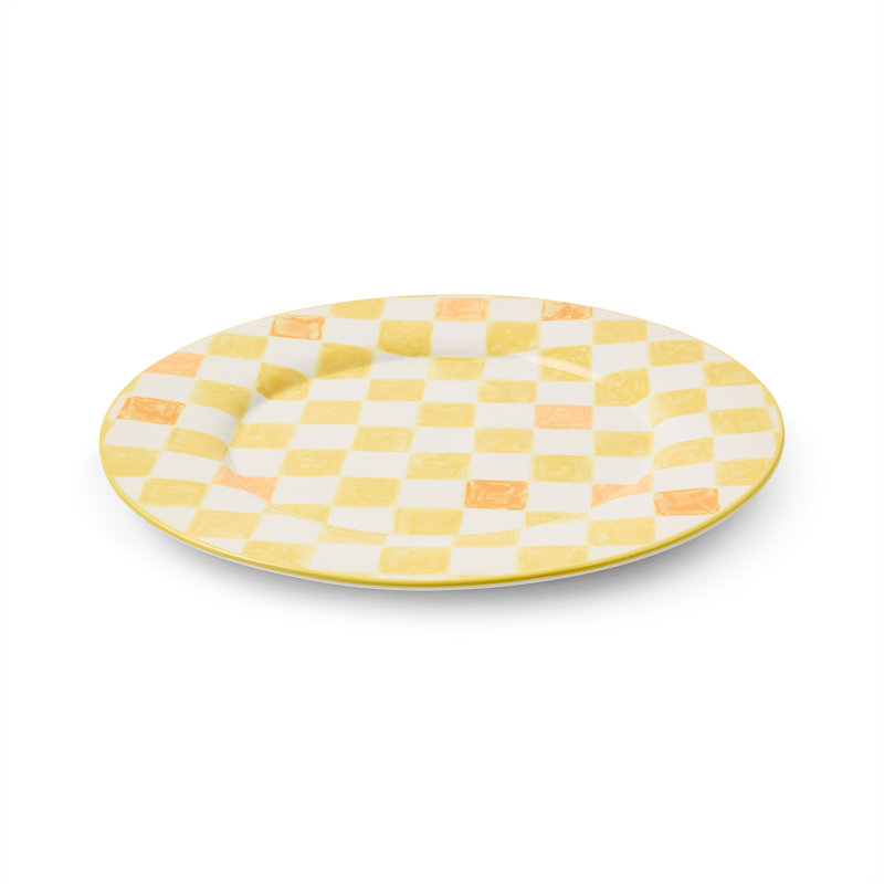 Buttercup Check Round Platter