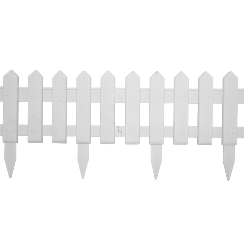 Bordures de jardin vidaXL 25 pièces, blanc, 393,7 po PP, Blanc