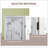 5.5' 4 Panel Room Divider Folding Privacy Screen, White, Rustic Charm For Instant Space Partitioning