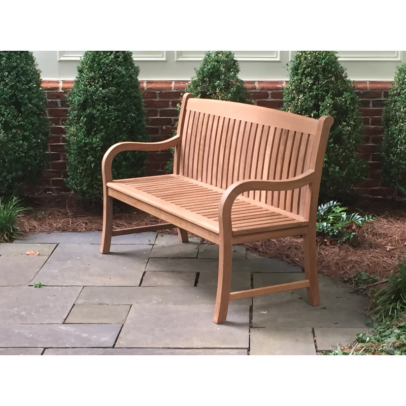 Banc d'extérieur en teck Nelvis, Brun, H 37,5 po x l 60 po x P 23,5 po