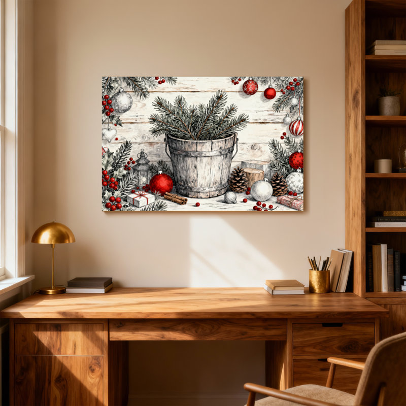 Lanterne cadeau de Noël, H 12 po x l 18 po
