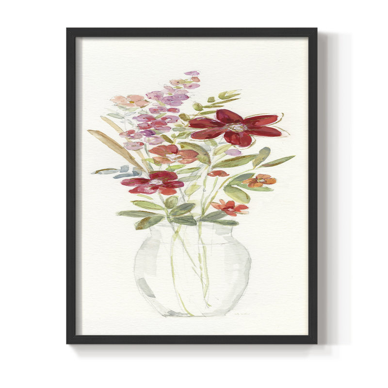 Provence Bouquet I, reproduction encadrée - bois massif, H 21 po x l 17 po, Noir, noir, noir, noir