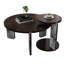 Ensemble de tables basses gigognes modernes en noyer avec base en pierre frittée-400046392-400046393