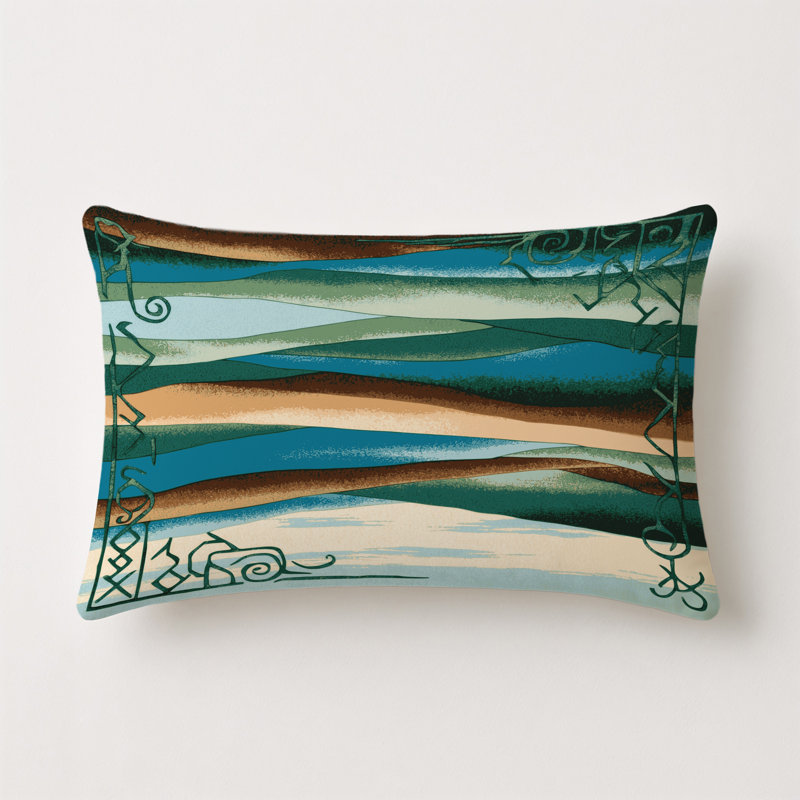 Moonlit Peaks Indoor And Outdoor Throw Pillow, Rectangle 14"H x 20"W