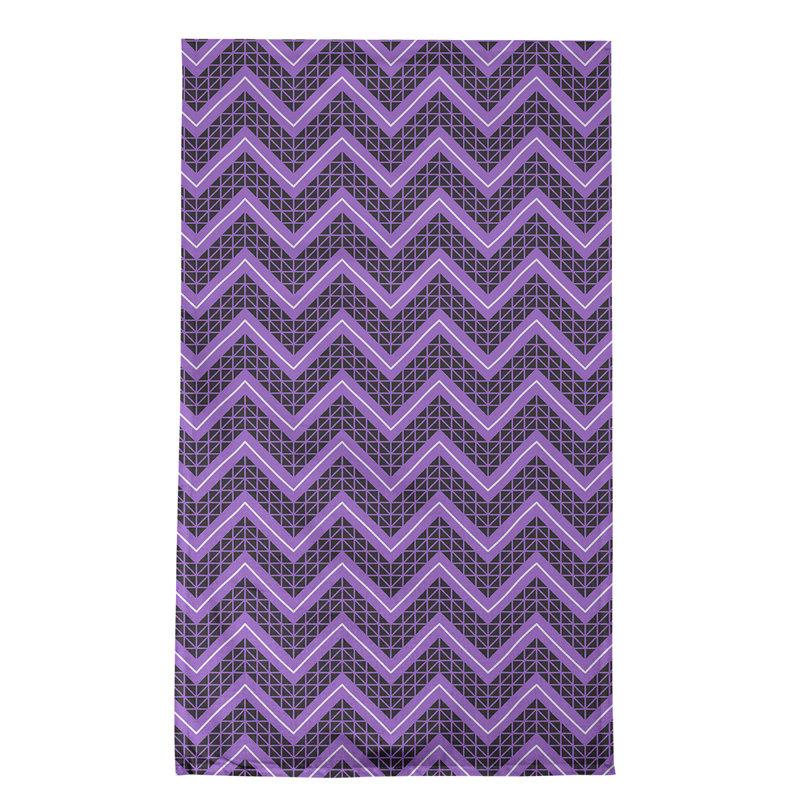 Stephenie Tea Towel Kitchen Towel, White/Dark Purple/Purple, Cotton Twill