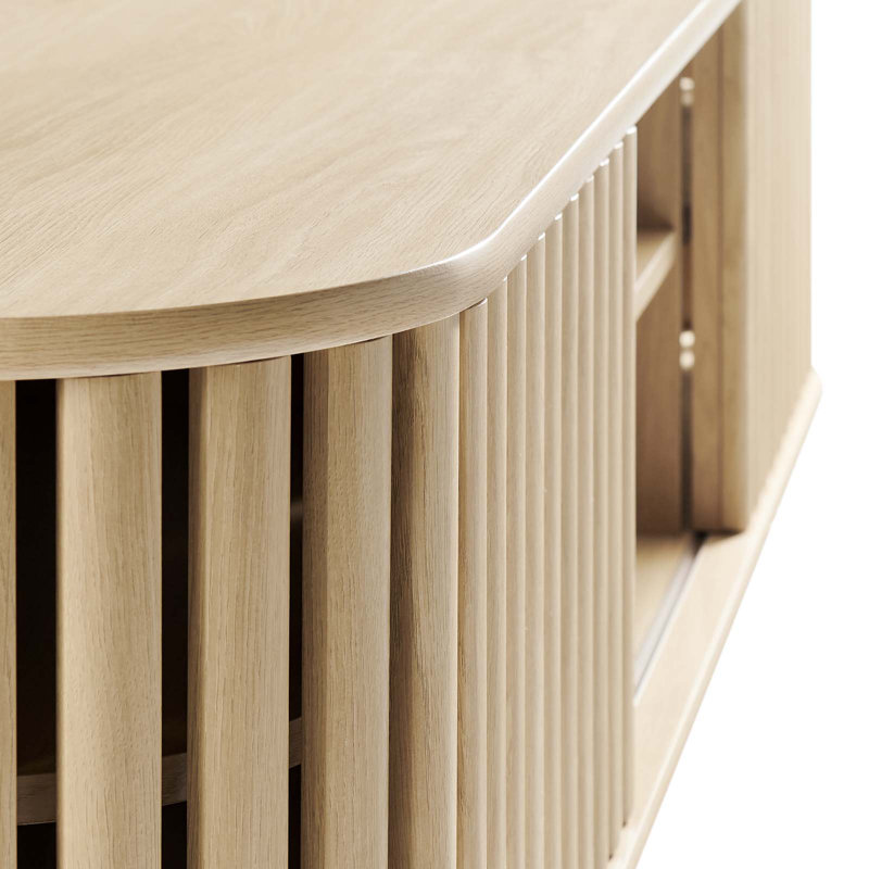 Crédence de rangement flottante l 64 po Modway, Chêne