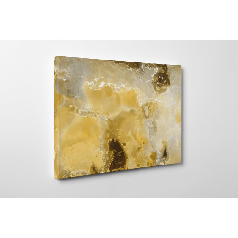 Reproduction d'art sur toile roche de quartz jaune, H 30 po x l 40 po x P 1 po