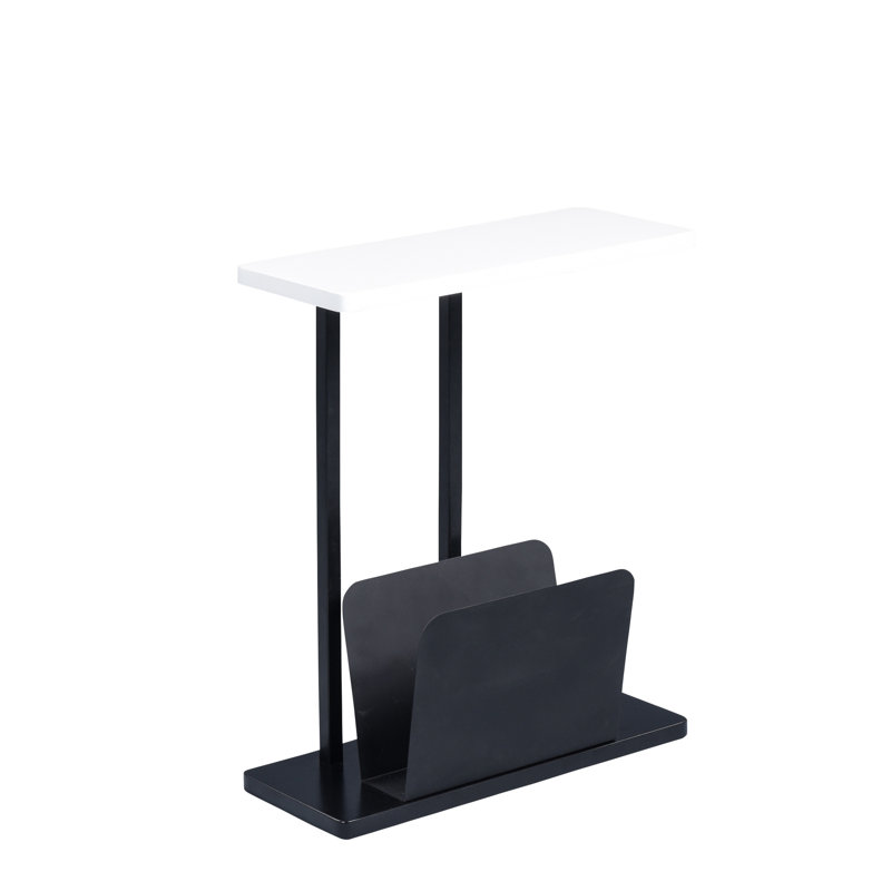 Horrell Side Table, White, Black
