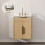 Meuble-lavabo simple en bois massif avec comptoir en pierre reconstituée 24 po Alburtis-293974538