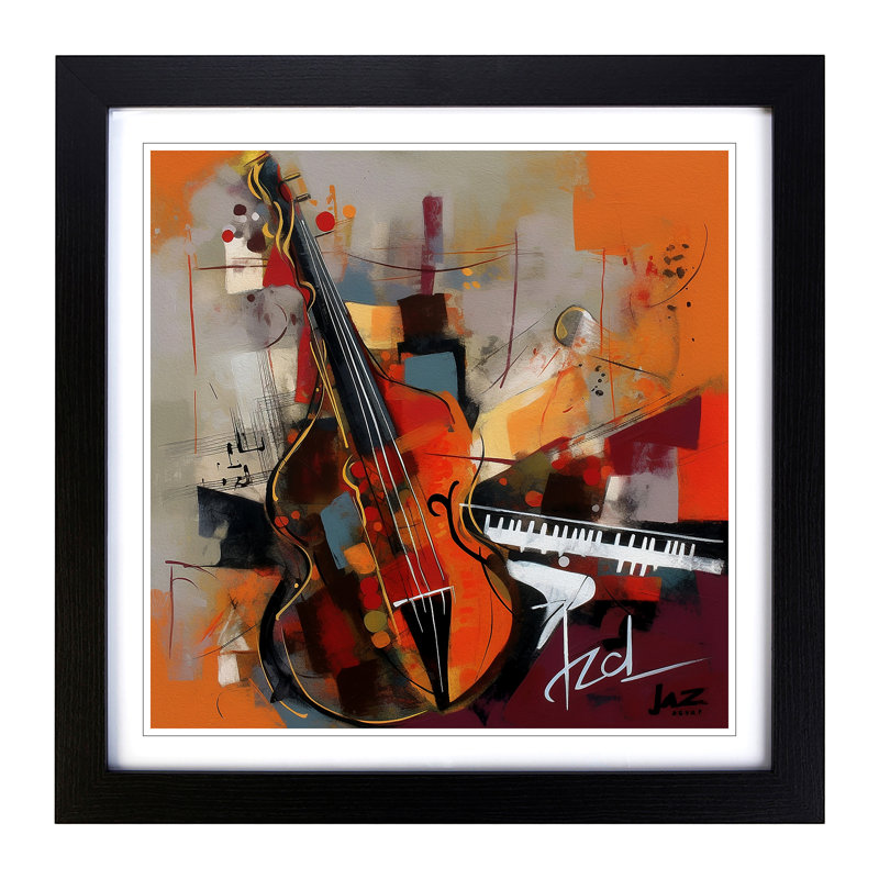 Jazz Conceptual - Single Picture Frame Print on Wood, Black