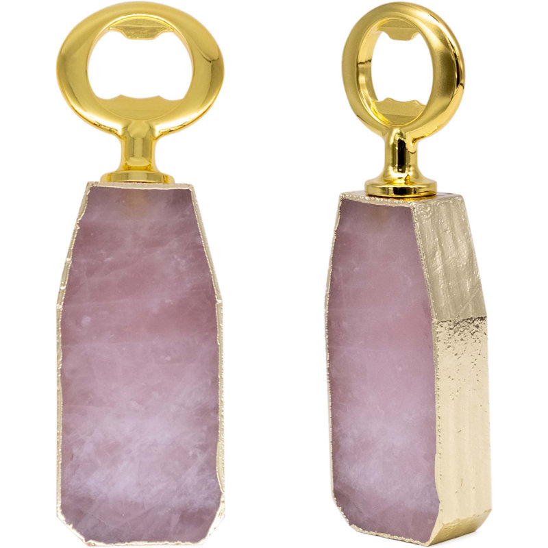 Karon Rose Quartz Stone Bottle Opener