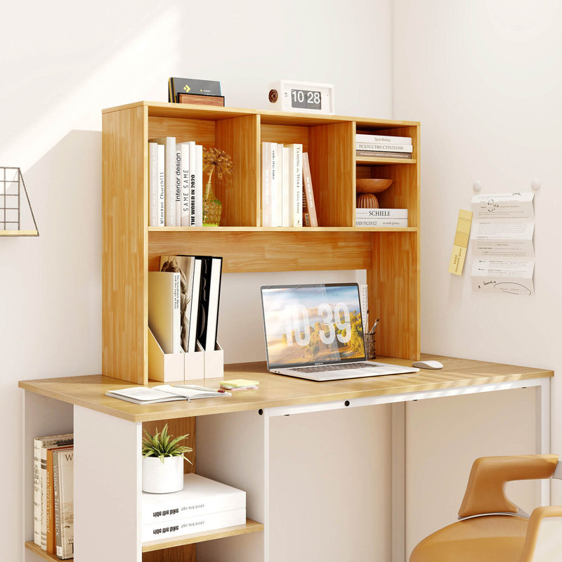 Organisateur de bureau d'ordinateur avec étagère de rangement de comptoir avec 4 casiers