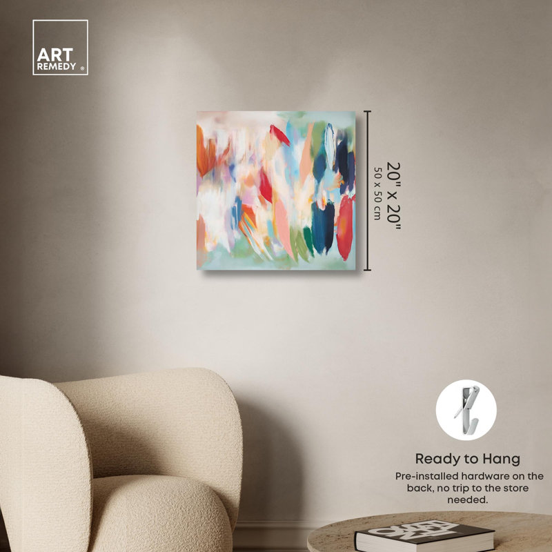 Amonada II, toile moderne de couleur abstraite par Art Remedy, Toile tendue, H 20 po x l 20 po x P 1,5 po