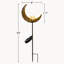 Lampe solaire de jardin en forme de croissant de lune en bronze de 40 pouces