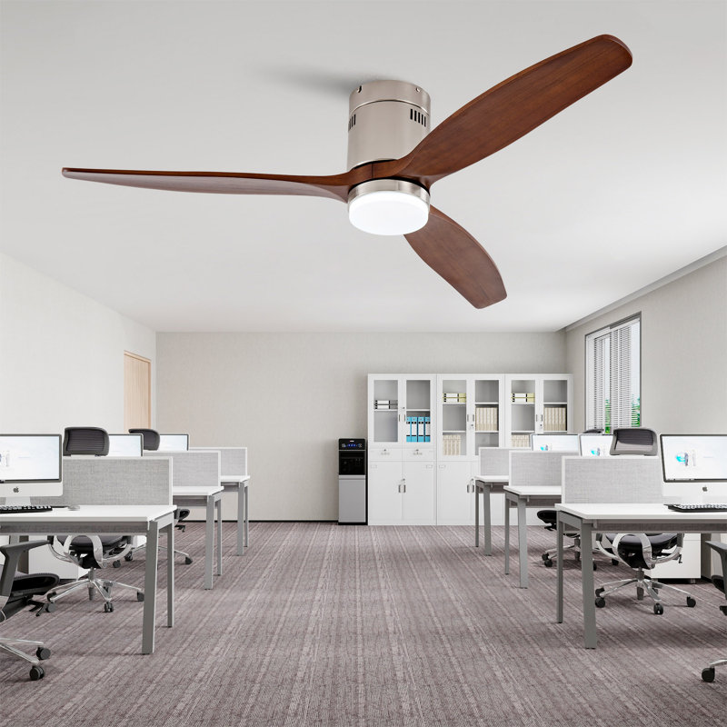 Ventilateur de plafond moderne avec 3 lumières à DEL à intensité variable et 3 lumières DEL