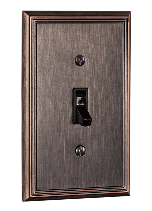 1-Gang Toggle Light Switch Wall Plate, Brushed Oil Rubbed Bronze
