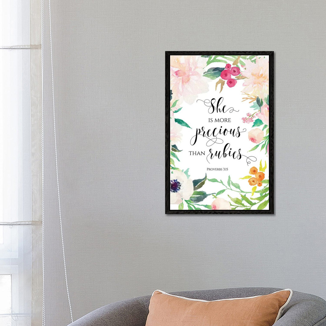 She Is More Precious Than Rubies - Proverbs 3:15 - Painting on Canvas