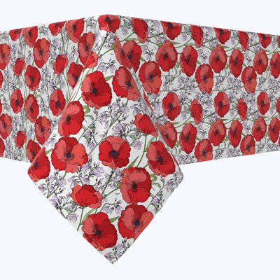 Rectangular Tablecloth, 100% Cotton, Floral 207