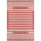 Thompson Wool Geometric Area Rug in Red