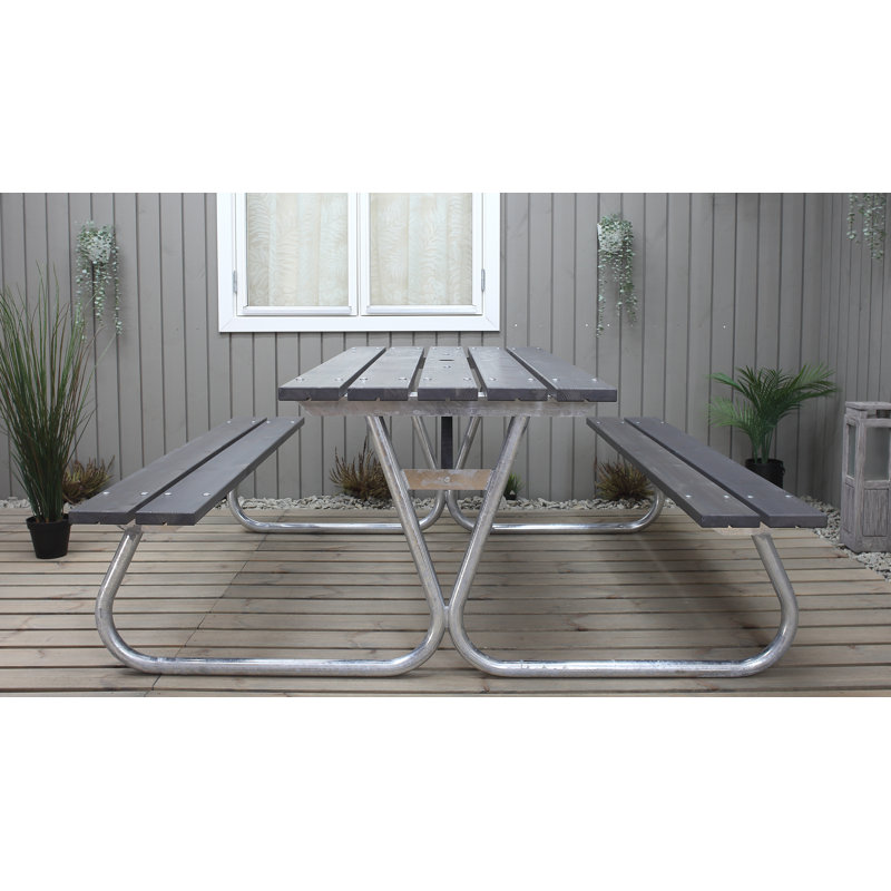 Berdeja Rectangular Outdoor Dining Table , cm W 444.5cm cm D, Grey