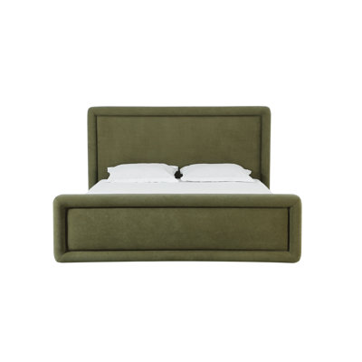 Summit Upholstered Platform Bed In Moss