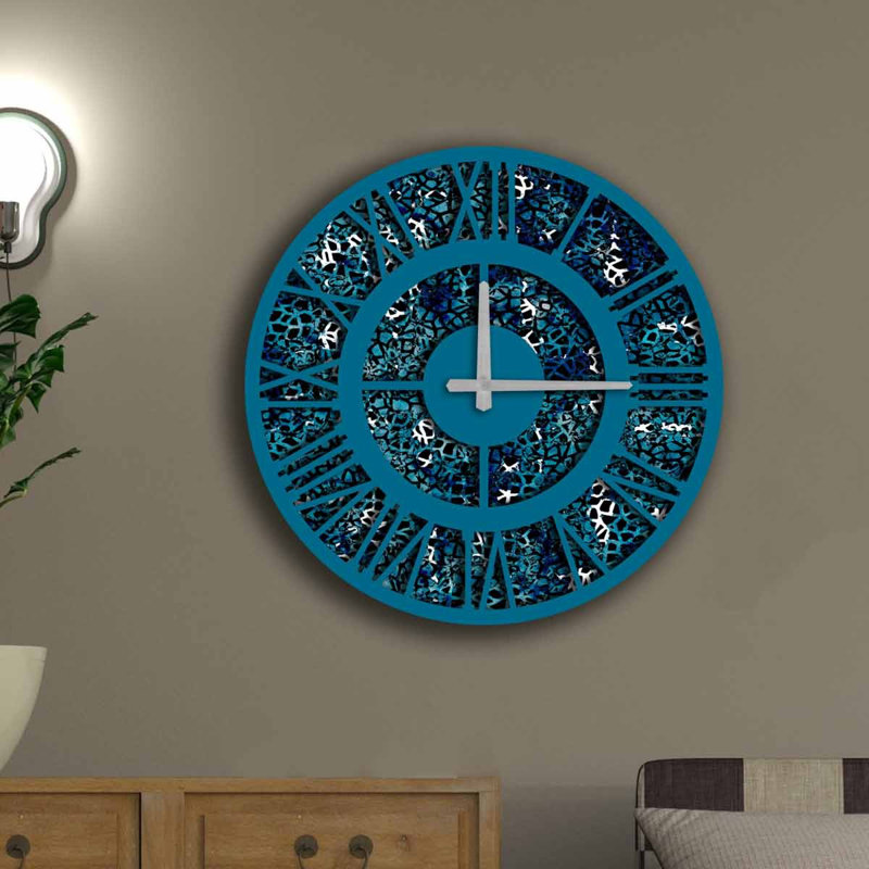 Horloge murale décorative élégante, 19,7 po de diamètre, 100% panneau de fibres à densité moyenne avec une épaisseur de 0,2 po | Nécessite 1 pile AA (non incluse) | Parfait pour la décoration intérieure, l'esthétique moderne et l'élégance intemporelle
