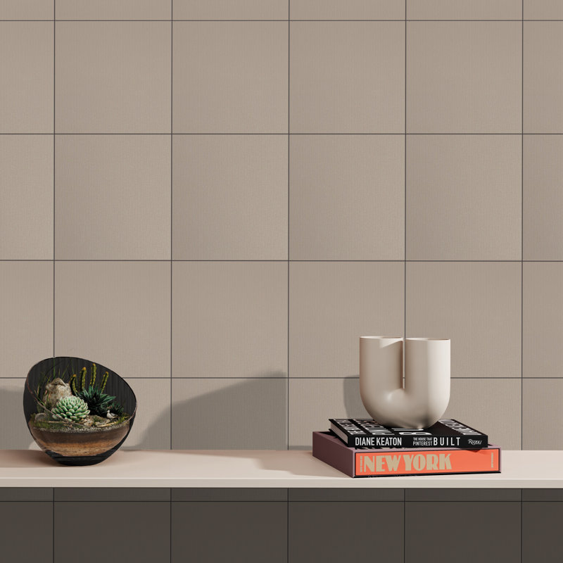 True Story Textured 12'' W x 12'' L Porcelain Throughbody Singular Tile, Greige